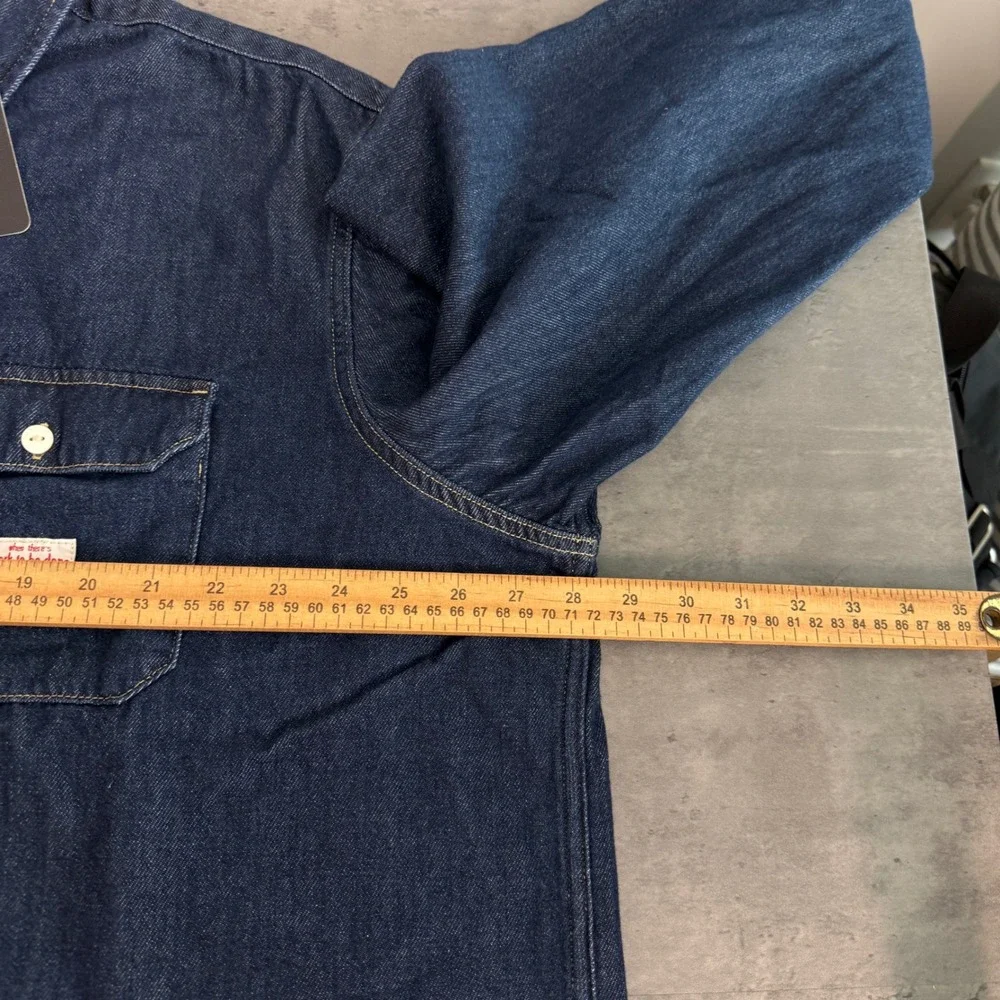 Levis Worker Shirt Mens XXL Blue Denim Relaxed Fit Long Sleeve Button Up Chore